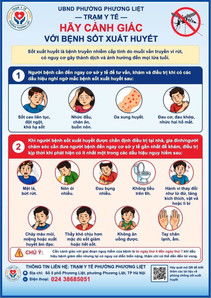 TRẠM Y TẾ PHƯỜNG PHƯƠNG LIỆT KHUYẾN CÁO NGƯỜI DÂN PHÒNG, CHỐNG SỐT XUẤT HUYẾT